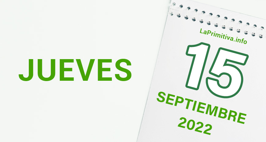 Datos de el sorteo de La Primitiva del jueves 15 de septiembre de 2022