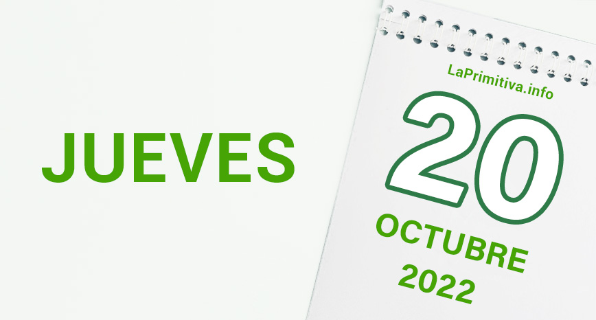 Datos del sorteo de La Primitiva del jueves, día 20 de octubre de 2022