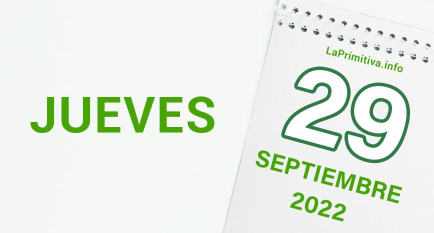 Información sobre el sorteo de La Primitiva del jueves, día 29 de septiembre de 2022