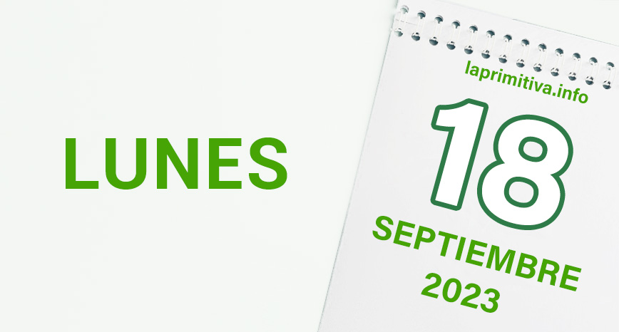 Datos sorteo lotería Primitiva del lunes: 18 de septiembre 2023