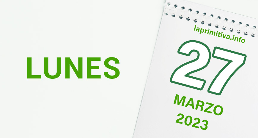 Datos del sorteo de la lotería Primitiva del lunes, 27 de marzo de 2023.