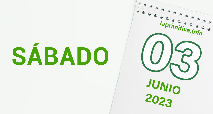 Datos de La Primitiva del sábado, sorteo del sábado día 3 de junio de 2023