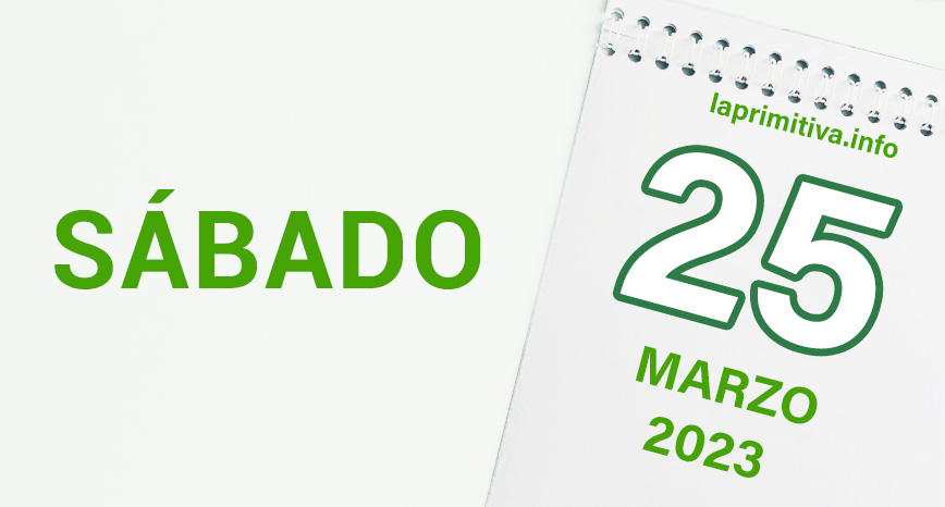 Datos del sorteo de La Primitiva del sábado, día 25 de marzo de 2023