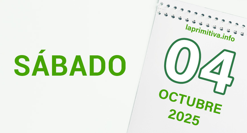 La Primitiva, sábado 4 de octubre 2025
